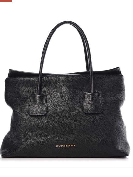 Burberry Handbags - Burberry Medium Baynard Tote in Black Pebbled Grained Leather